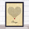 Class The LaFontaines Vintage Heart Song Lyric Print