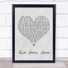 Doris Day Que Sera, Sera Grey Heart Song Lyric Quote Print