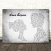 Counting Crows Anna Begins Man Lady Couple Grey Song Lyric Quote Print