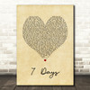 Craig David 7 Days Vintage Heart Song Lyric Print