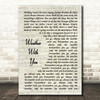 Crowded House Weather With You Vintage Script Song Lyric Print