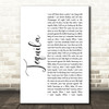 Dan + Shay Tequila White Script Song Lyric Print