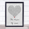 Frankie Goes To Hollywood The Power Of Love Grey Heart Song Lyric Quote Print