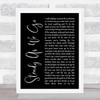 Dave Matthews Band Steady As We Go Black Script Song Lyric Print