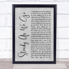 Dave Matthews Band Steady As We Go Grey Rustic Script Song Lyric Print