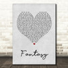 George Michael Fantasy Grey Heart Song Lyric Quote Print