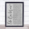 David Bowie Life On Mars Rustic Script Grey Song Lyric Quote Print