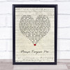 David Gray Please Forgive Me Script Heart Song Lyric Print