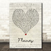 David Guetta & Sia Flames Script Heart Song Lyric Print