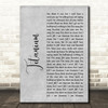 David Guetta Ft Sia Titanium Rustic Script Grey Song Lyric Print