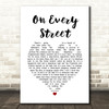 Dire Straits On Every Street White Heart Song Lyric Print