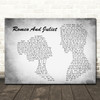 Dire Straits Romeo And Juliet Man Lady Couple Grey Song Lyric Quote Print