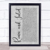 Dire Straits Romeo And Juliet Rustic Script Grey Song Lyric Quote Print