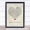 Disturbed Hold On To Memories Script Heart Song Lyric Print