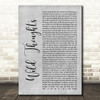 DJ Khaled with Rihanna Wild Thoughts Rustic Script Grey Song Lyric Print