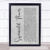 Ed Sheeran Supermarket Flowers Rustic Script Grey Song Lyric Quote Print