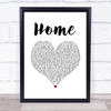 Edward Sharpe & The Magnetic Zeros Home White Heart Song Lyric Print