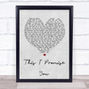 N Sync This I Promise You Grey Heart Song Lyric Quote Print
