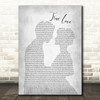 Elton John & Kiki Dee True Love Man Lady Bride Groom Wedding Grey Print
