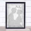 Elton John & Kiki Dee True Love Man Lady Bride Groom Wedding Grey Print