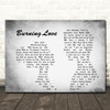 Elvis Presley Burning Love Man Lady Couple Grey Song Lyric Quote Print