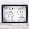 Elvis Presley Burning Love Man Lady Couple Grey Song Lyric Quote Print