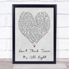 Don't Think Twice It's All Right Bob Dylan Grey Heart Song Lyric Quote Print