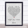 Pink Floyd Wish You Were Here Grey Heart Song Lyric Quote Print