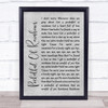 Elvis Presley Pocketful Of Rainbows Rustic Script Grey Song Lyric Quote Print