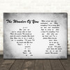 Elvis Presley The Wonder Of You Man Lady Couple Grey Song Lyric Quote Print