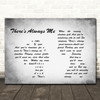 Elvis Presley There's Always Me Man Lady Couple Grey Song Lyric Quote Print