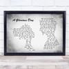 Embrace A Glorious Day Man Lady Couple Grey Song Lyric Print