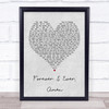 Randy Travis Forever & Ever, Amen Grey Heart Song Lyric Quote Print