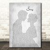 Fat Larry's Band Zoom Man Lady Bride Groom Wedding Grey Song Lyric Quote Print