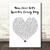 Finley Quaye Your Love Gets Sweeter Every Day White Heart Song Lyric Print