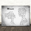 Foo Fighters Miracle Man Lady Couple Grey Song Lyric Quote Print