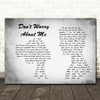 Frances Don't Worry About Me Man Lady Couple Grey Song Lyric Print