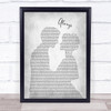 Frank Sinatra Always Man Lady Bride Groom Wedding Grey Song Lyric Print