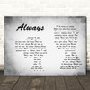 Frank Sinatra Always Man Lady Couple Grey Song Lyric Print