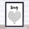 Gary Barlow & The Commonwealth Band Sing White Heart Song Lyric Print