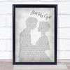 George Ezra Hold My Girl Grey Song Lyric Man Lady Bride Groom Wedding Print