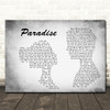 George Ezra Paradise Man Lady Couple Grey Song Lyric Quote Print