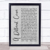 George Michael A Different Corner Rustic Script Grey Song Lyric Quote Print