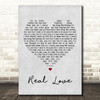 The Beatles Real Love Grey Heart Song Lyric Quote Print