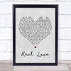 The Beatles Real Love Grey Heart Song Lyric Quote Print