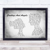 George Michael Cowboys And Angels Man Lady Couple Grey Song Lyric Quote Print