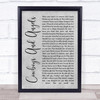 George Michael Cowboys And Angels Rustic Script Grey Song Lyric Quote Print