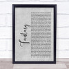 George Michael Fantasy Rustic Script Grey Song Lyric Quote Print