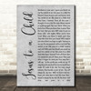 George Michael Jesus to a Child Rustic Script Grey Song Lyric Quote Print