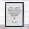 George Strait TRUE Grey Heart Song Lyric Print